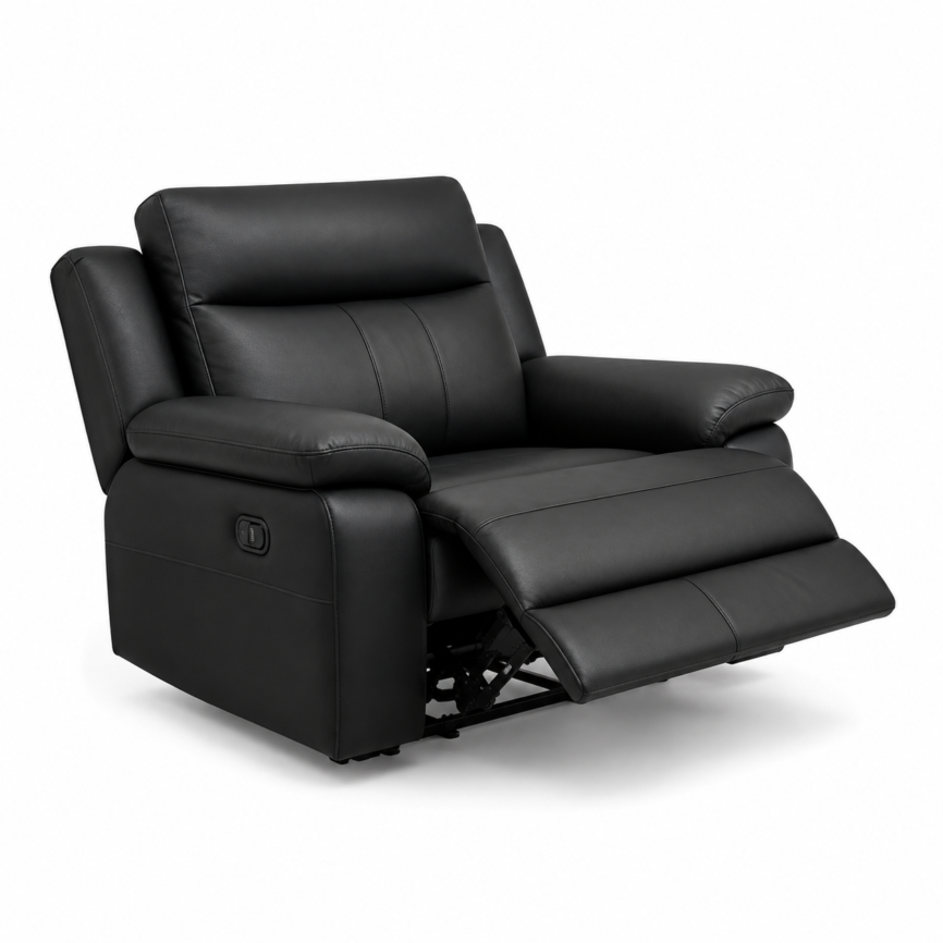 Black Leather Power Recliner Sofa
